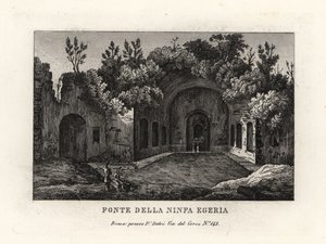 Kilátás a nimfa tavaszára, Egeria, Egeria nympheum, Ninfeo d