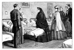 Viktória királynő látogatása a Netley Kórházban, Hampshire, 1860-as évek alkotó: Unbekannt