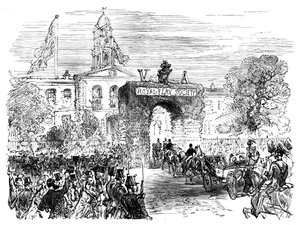 A királynő és Albert herceg látogatása a Belfast Vászonteremben, 1850-es évek, 1888 alkotó: Unbekannt