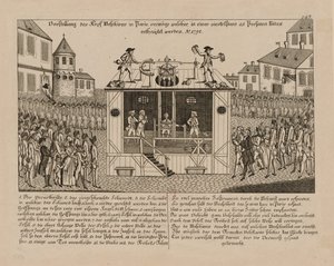 A fejgép bemutatója Párizsban, 1792. alkotó: Unbekannt