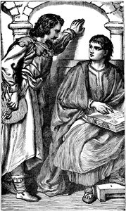 Waldenses misszionárius trubador, aki bemutatja népnyelvű Bibliáját, c1170 alkotó: Unbekannt