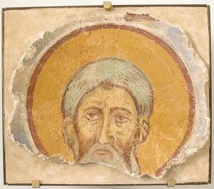 Falfestmény egy férfiszentről, bizánci, 12. század, modern restauráció. alkotó: Unbekannt