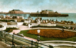 West Pier and Italian Gardens, Brighton, Sussex, 1928 alkotó: Unbekannt