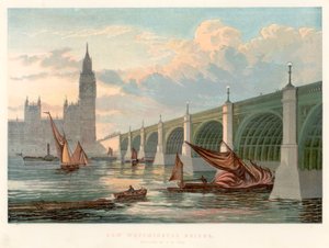 Westminster Bridge, London, a Temze déli partjáról nézve, 1858 alkotó: Unbekannt