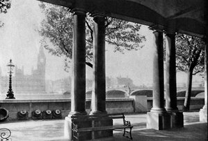 Westminster Bridge és Big Ben a St Thomass Kórház teraszáról, 1926-1927 alkotó: Unbekannt