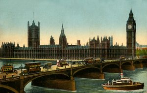 Westminster híd és a Parlament háza, London, 1910. alkotó: Unbekannt