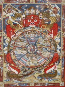 Életkerék vagy Samsara kereke (Mandala). Kopan kolostor, Bhaktapur, Nepál alkotó: Unbekannt
