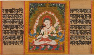 Fehér Tara, Folio from...Perfection of Wisdom Manuscript, korai 12. század. alkotó: Unbekannt