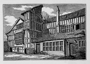Whittingtons ház a Swithins Passage-ben, Moor Lane, London City, 1823 1906 alkotó: Unbekannt