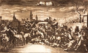 A fürstenbergi William Egon 1674-ben, 1675-ben támadott edzőjében Kölnben. alkotó: Unbekannt