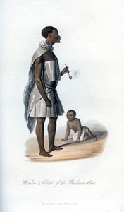 A Bushman Race nő és gyermeke, 1848 alkotó: Unbekannt