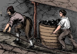 Nő és egy fiú egy szénbányában dolgozik, Bolton, Lancashire, 1848 alkotó: Unbekannt