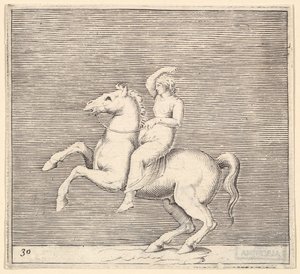 Woman on Rearing Horse, megjelent kb. 1599-1622. alkotó: Unbekannt