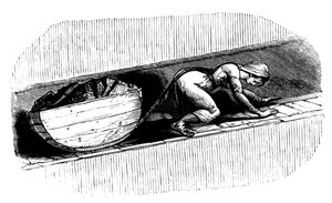 Nő, aki egy szenet húz egy keskeny varraton, Dél-Wales, 1848 alkotó: Unbekannt