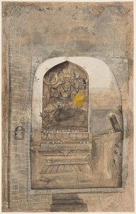 Shiva és Parvati kőképének imádása egy lingamban, Kr. e. 1710. alkotó: Unbekannt