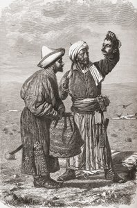 Egy afgán katona, kezében ellensége levágott fejével, illusztráció a "The World in the Hands" című, Gauchard és Charles Barbant (1922) által metszett, 1878-ban kiadott műből. alkotó: Unbekannt Unbekannt