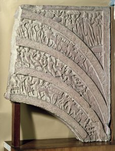 Architrave egy átjáróból, vörös homokkő, Mathura, UP, Kr.u. 2. század alkotó: Unbekannt Unbekannt