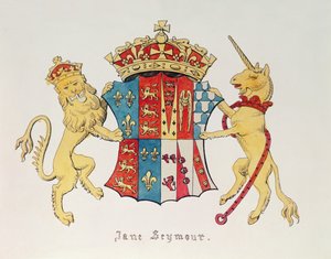 Jane Seymour (1509-37 körül), VIII. Henrik angol király (1491-1547) harmadik felesége címere (nyomtatás)