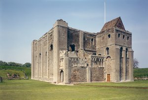 A vár külső képe, Castle Rising, Norfolk, 1138 körül épült alkotó: Unbekannt Unbekannt