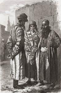 Taskent zsidók, Üzbegisztán fővárosa, illusztráció a „The World in the Hands” című könyvből, Charles Laplante (megh. 1903) metszetében, 1878-ban megjelent alkotó: Unbekannt Unbekannt