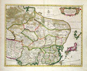 Mongólia térkép, amely Oroszország, Japán és Kína egy részét mutatja, 1680 körül, Frederick de Wit