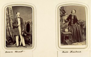 Horace Vernet és Rosa Bonheur portréi (szépia fotó) alkotó: Unbekannt Unbekannt