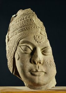 Yakshi vörös homokkő feje, Bharhut, ie 2. század alkotó: Unbekannt Unbekannt