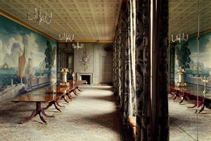 Plas Newydd étkezője, Anglesey, Rex Whistler (1905-44) falfestménye, 1936