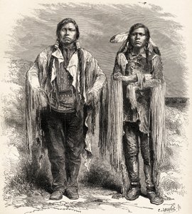 Két utei indián, illusztráció a „The World in the Hands”-ből, Charles Laplante (megh. 1903) metszete, 1878-ban megjelent alkotó: Unbekannt Unbekannt
