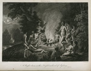 „Egy éjszakai jelenet Sydney szomszédságában”, Ausztrália, 1798 alkotó: Unbekannt