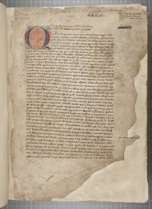 Marcus Tullius Cicero filozófiai munkáinak átirata, három kézben, látszólag az 1471-es editio romanából, széljegyekkel Archibald Whitelaw és mások kezében, 1480 körül (tinta pergamenen) alkotó: Unbekannt