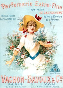 Vachon Bavoux parfümök reklámplakátja 1891 körül. alkotó: Unbekannter Künstler