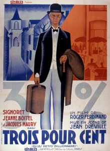 JeanDreville három százalékos filmplakátja, 1933 Franciaország alkotó: Unbekannt