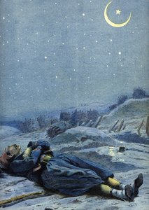 A török himnusz allegóriája: egy katona, aki a hazájáért halt meg, 1900 körül (illusztráció) alkotó: Unbekannter Künstler