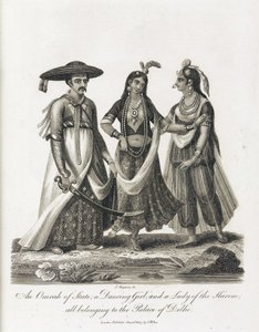 Egy Omrah of State; egy táncoló lány; és a Hárem Hölgye, India alkotó: Unbekannt