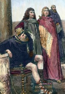 An ancient Germanic ruler and his advisers alkotó: Unbekannter Künstler