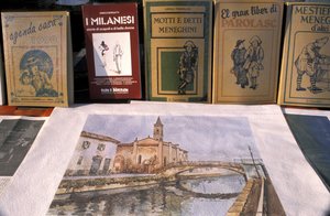 Antik kereskedelmi piac, Naviglio Grande, Milánó, Lombardia, Olaszország alkotó: Unbekannt
