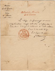 Gustave Paul Cluseret háborús küldött autográf levele a párizsi kommün alatt. Homályos. 10,7x6,8 cm 1871 alkotó: Unbekannt