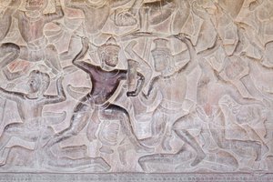 Bas domborművek a kambodzsai Angkor wat keleti galériáján alkotó: Unbekannter Künstler