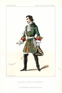 Edouard Gassier basszbariton a gróf szerepében Auber La Barcarolle című operájában, Opera Comique alkotó: Unbekannter Künstler