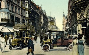 Berlini utcakép, 20. század eleje (képeslap) alkotó: Unbekannter Künstler