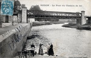 Bretagne, Ille et Vilaine (35), Redon: a vasúti híd - 1904-es képeslap alkotó: Unbekannt