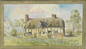 Burston - régi házikó: akvarell festmény, 1926 alkotó: Unbekannt