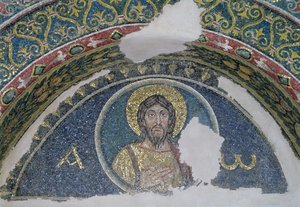 Krisztus mellszobra, lunette, 5-6. század (mozaik) alkotó: Unbekannt