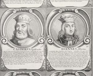 IV. Jagelló Kázmér és Olbracht Jan I. sz. 38. és 39. „A lengyelek hercegeinek és királyainak kronológiai sorozata” (metszet) alkotó: Unbekannt