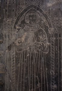 Katedrális gyűjtemény. Kőlemez töredéke. Dombormű. Egyházi tisztviselő. Eredeti templom (Tournai Saint-Quentin. XIII. század vége. alkotó: Unbekannter Künstler
