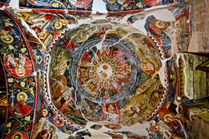 A Szent Mária-templom mennyezete, Leusa, Albánia (fotó) alkotó: Unbekannt