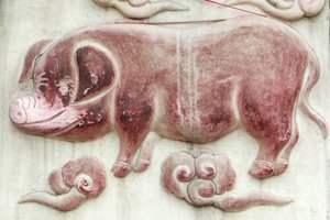 Kínai asztrológiai jel. Fehér felhő templom Pekingben, Kínában alkotó: Unbekannt