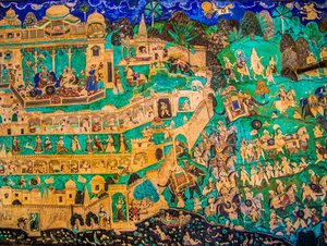 Chittra Sala udvar virtuóz szép festményekkel, Taragarh-erőd, Bandi, Bandi, Rajasthan, India, Ázsia (fotó) alkotó: Unbekannter Künstler