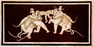 Chittra Sala udvar virtuóz szép festményekkel, Taragarh-erőd, Bandi, Bandi, Rajasthan, India, Ázsia (fotó) alkotó: Unbekannter Künstler
